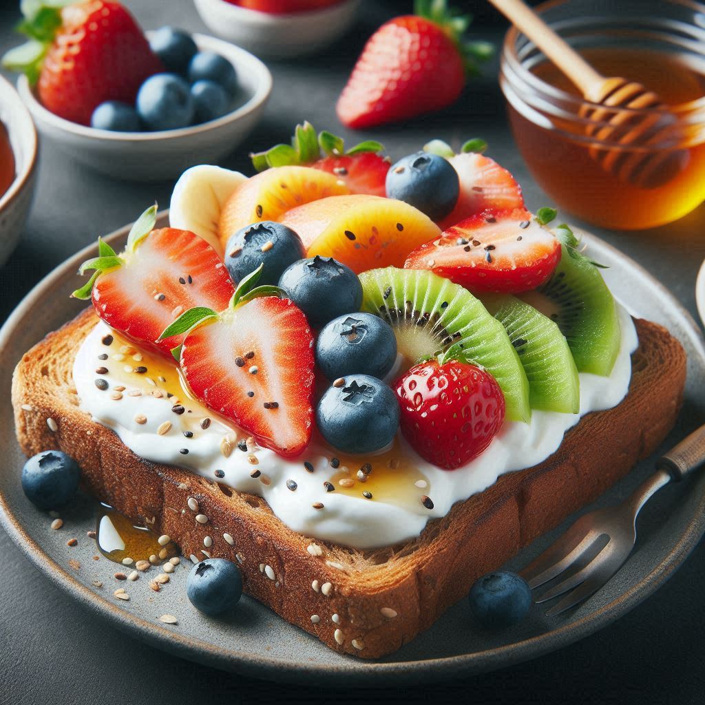 Yogurt and Fruit on Toast